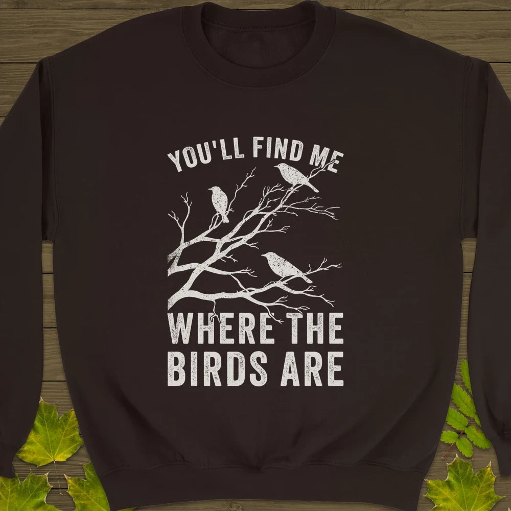 Where The Birds Are Crewneck Sweatshirt Dark Chocolate