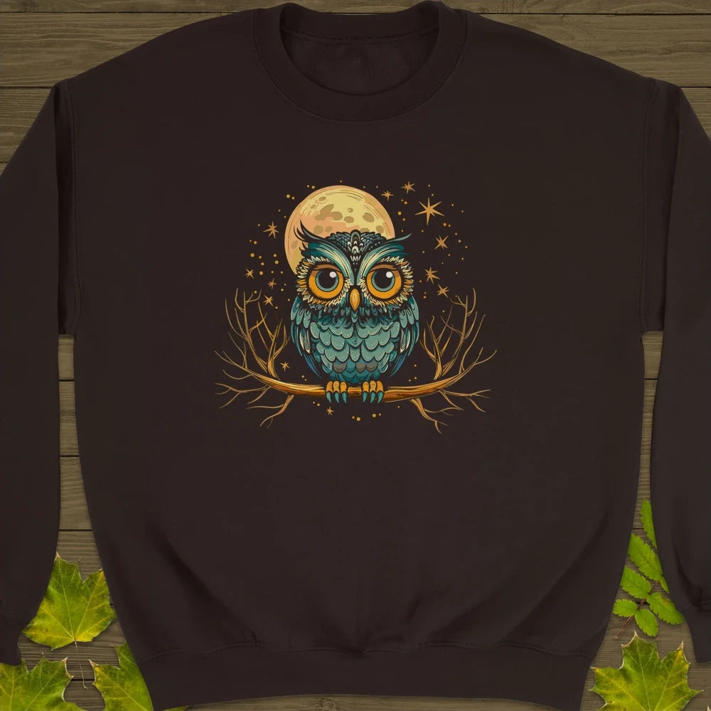 Midnight Mystic Owl Crewneck Sweatshirt Dark Chocolate