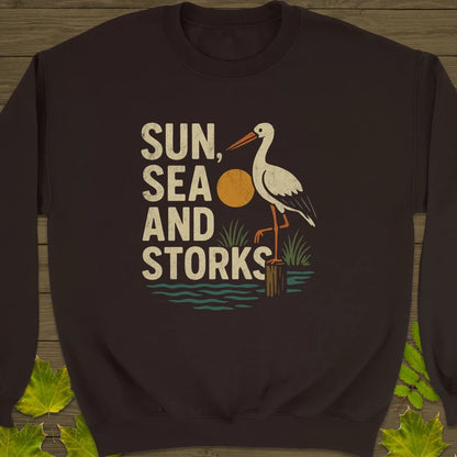 Sun, Sea and Storks Crewneck Sweatshirt