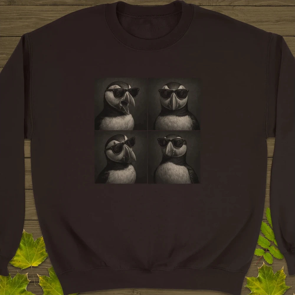 Photo Booth Puffin Crewneck Sweatshirt Dark Chocolate