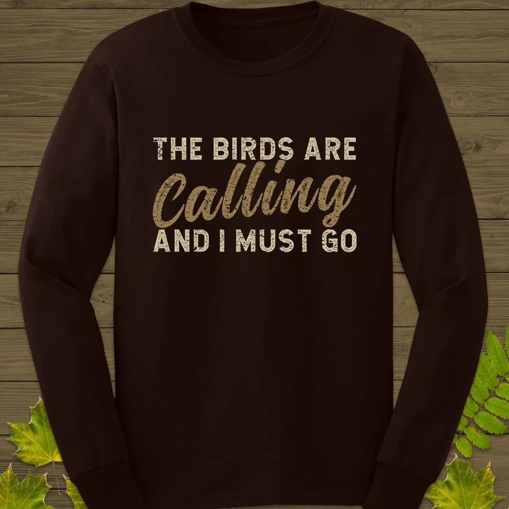 Birds Are Calling Long Sleeve Dark Chocolate