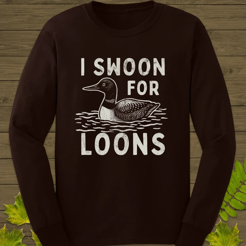 Swoon For Loons Long Sleeve Dark Chocolate