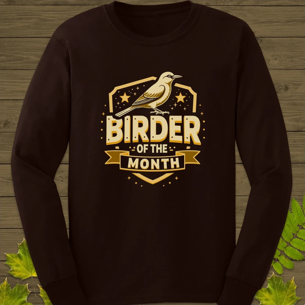 Birder Of The Month Long Sleeve Dark Chocolate