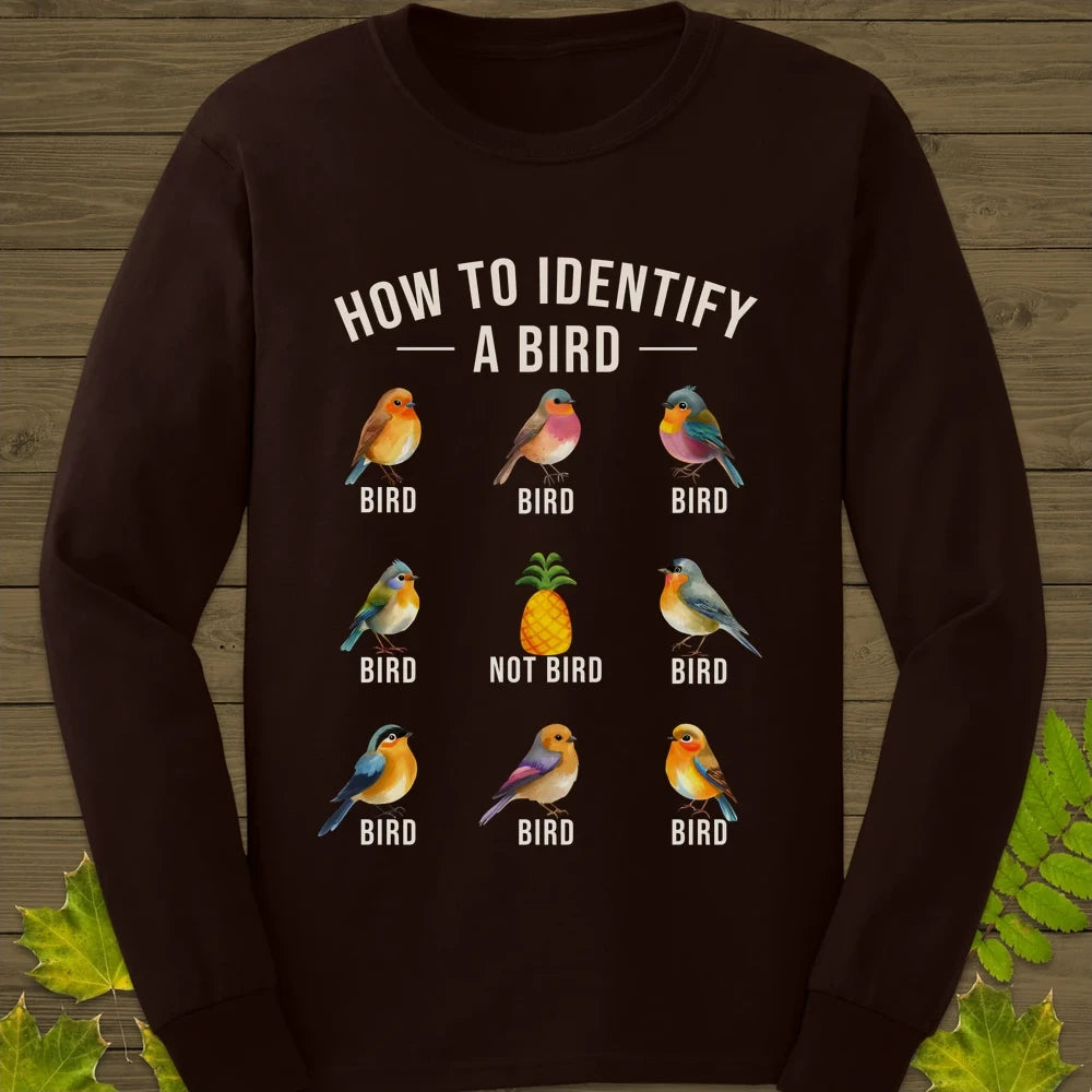 Identify A Bird Long Sleeve Dark Chocolate