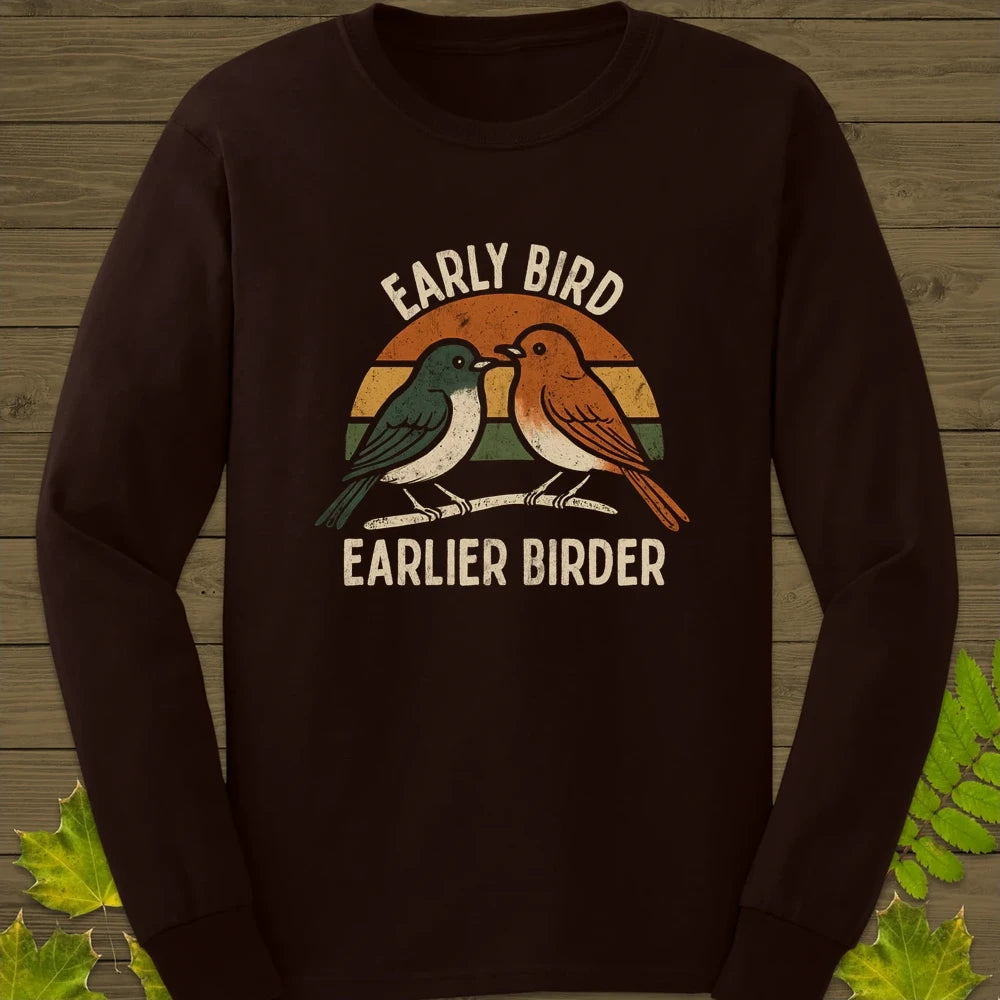 Earlier Birder Long Sleeve Dark Chocolate
