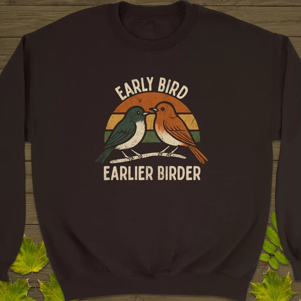 Earlier Birder Crewneck Sweatshirt Dark Chocolate