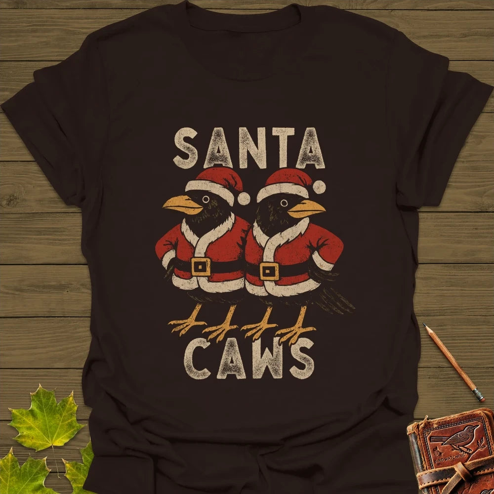 Santa Caws T-Shirt Dark Chocolate