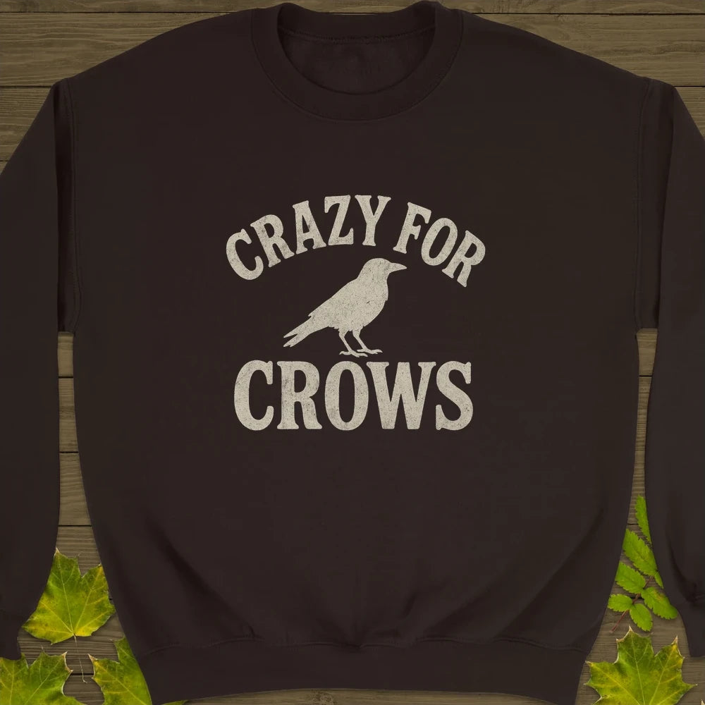 Crazy For Crows Crewneck Sweatshirt Dark Chocolate