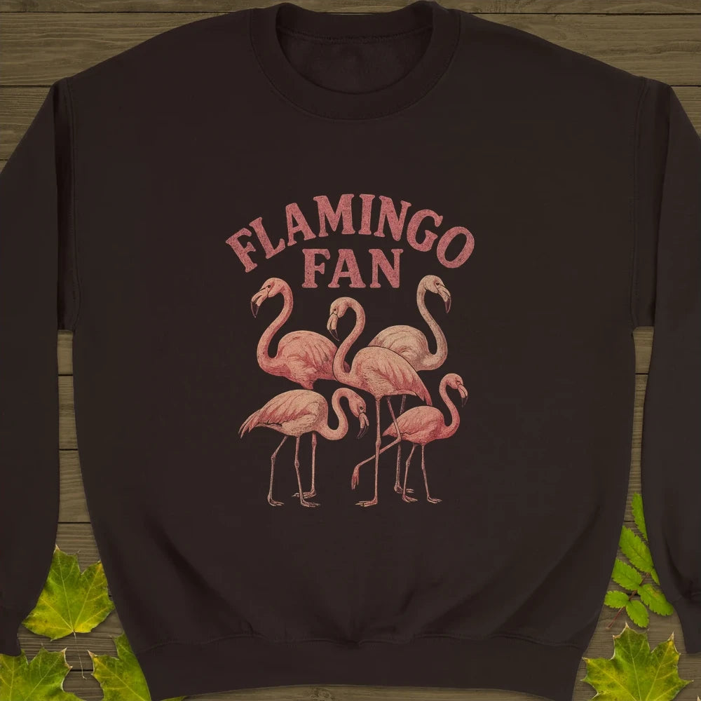 Flamingo Fan Crewneck Sweatshirt Dark Chocolate