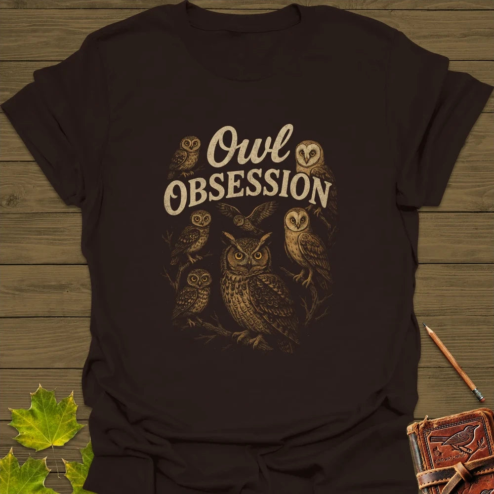 Owl Obsession T-Shirt Dark Chocolate