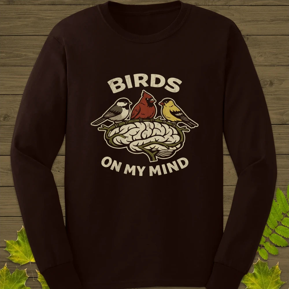 Birds On My Mind Long Sleeve Dark Chocolate