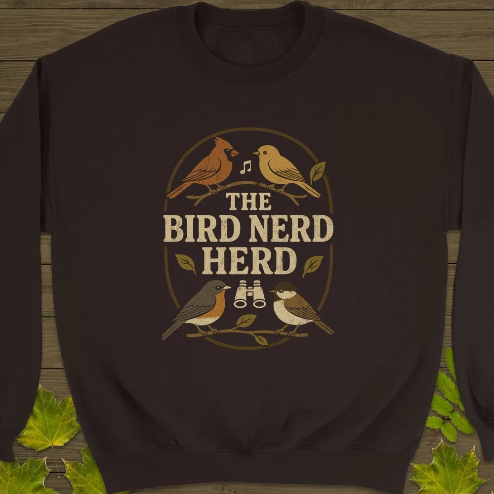 Bird Nerd Herd Sweatshirt Dark Chocolate