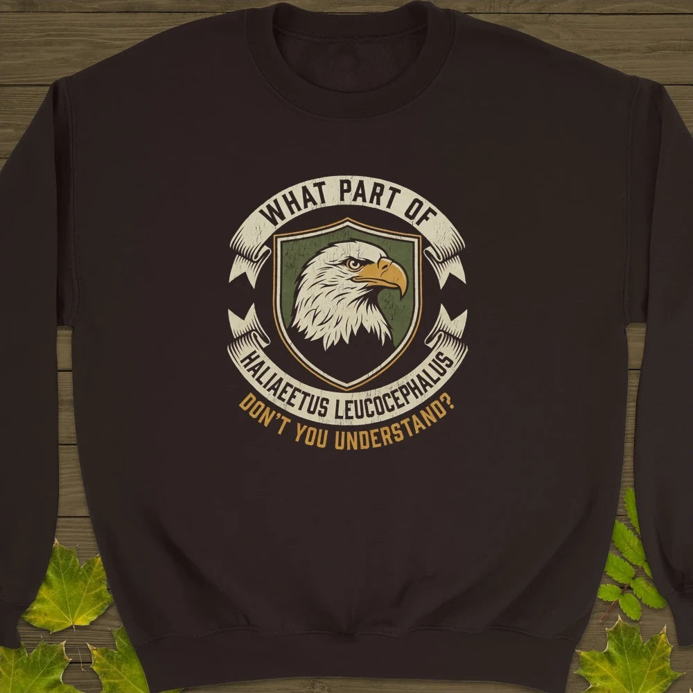 Nerdy Bald Eagle Sweatshirt Dark Chocolate