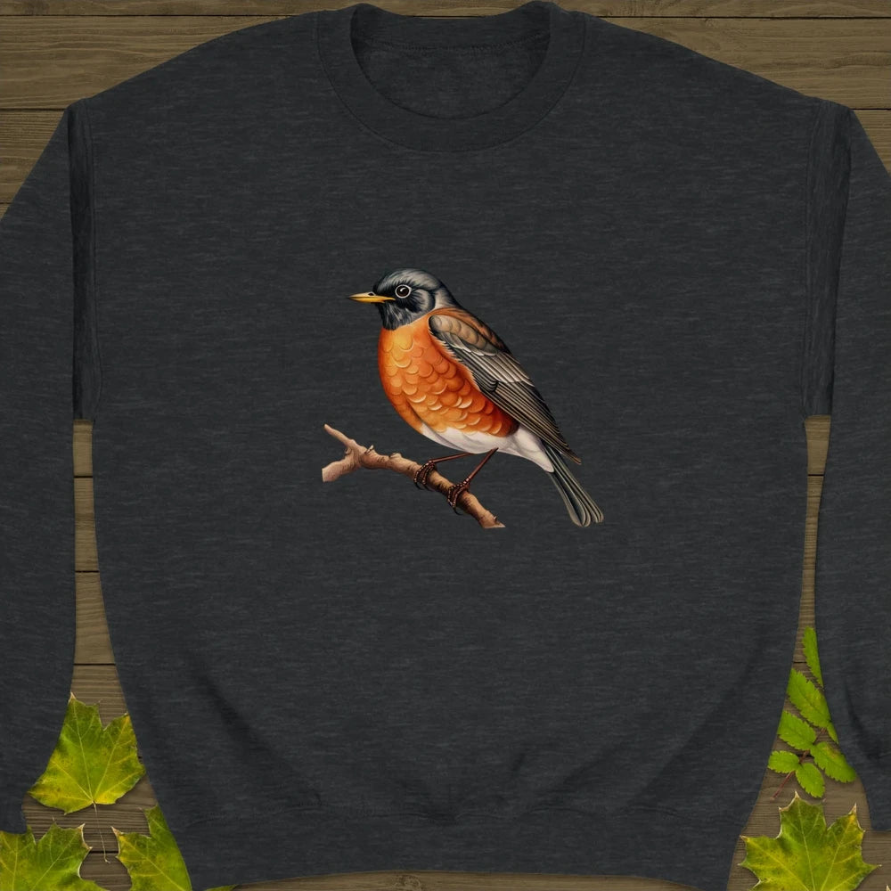 Artistic American Robin Crewneck Sweatshirt Dark Heather