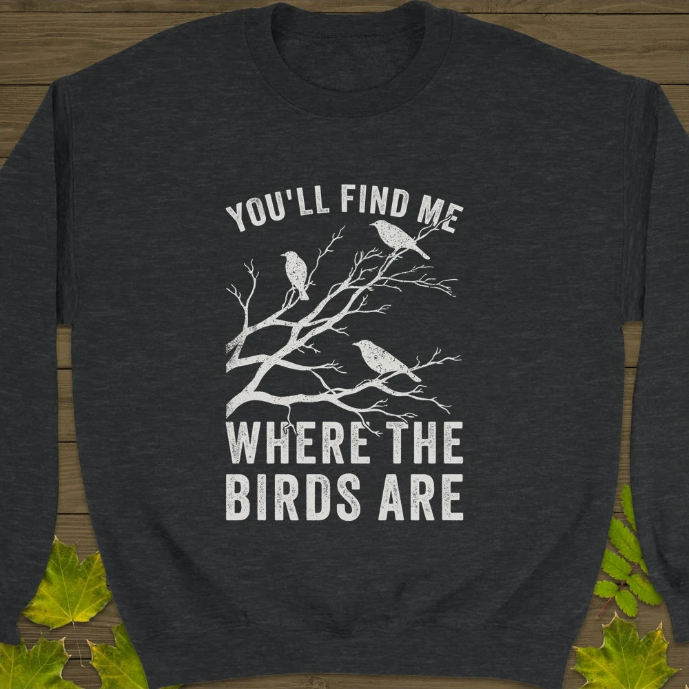Where The Birds Are Crewneck Sweatshirt Dark Heather
