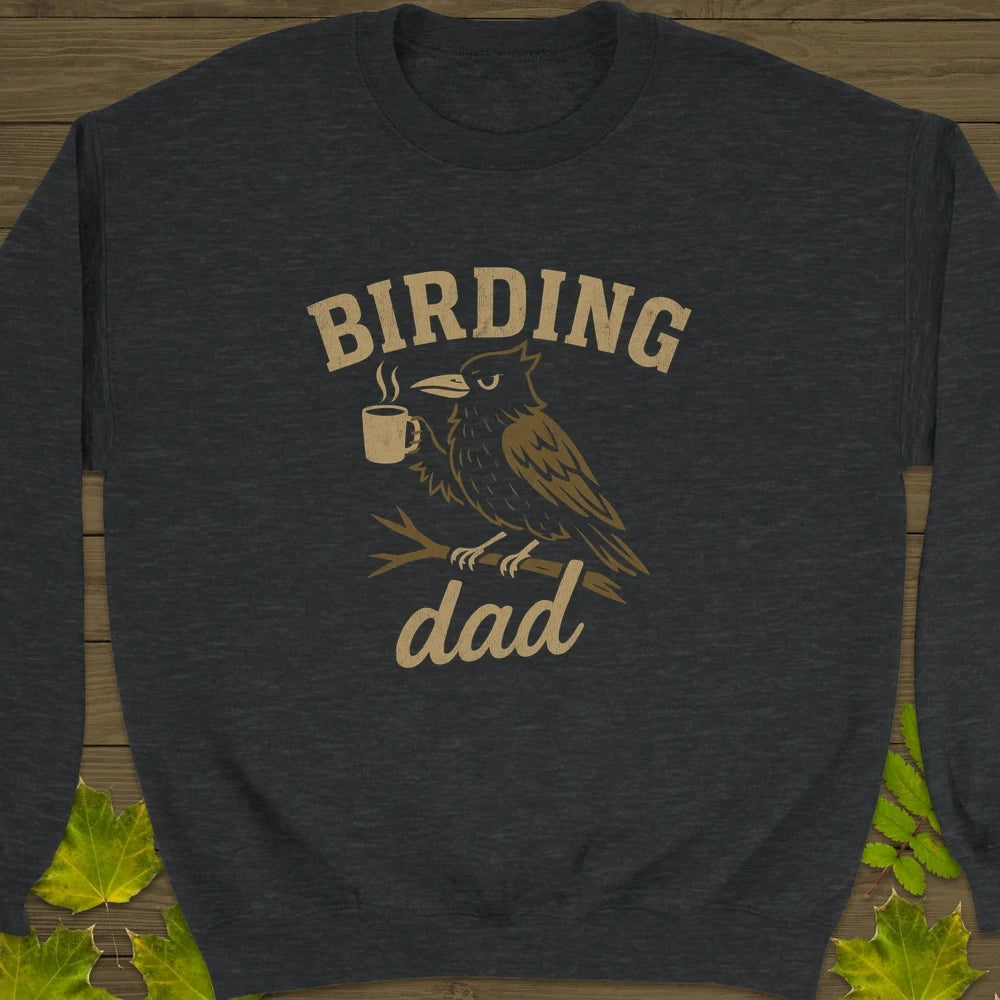 Birding Dad Crewneck Sweatshirt Dark Heather