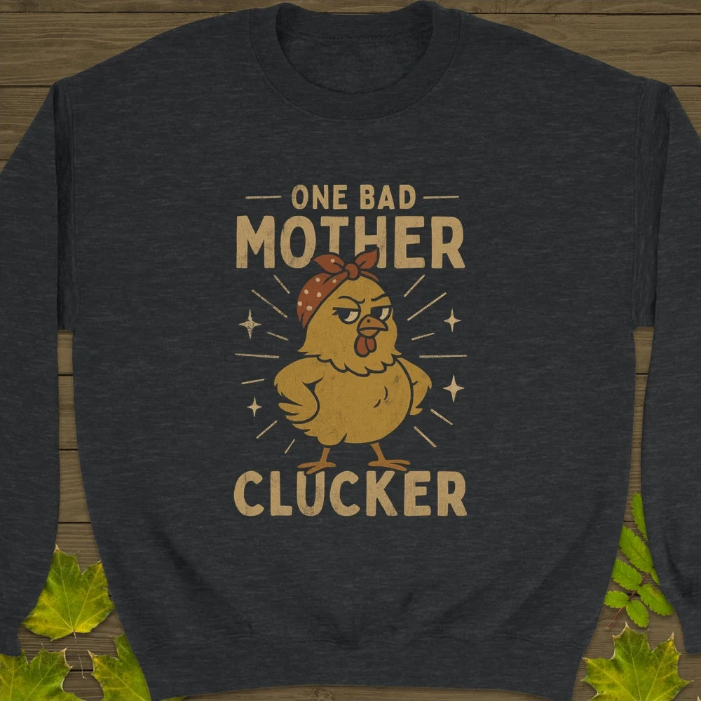 Mother Clucker Crewneck Sweatshirt Dark Heather