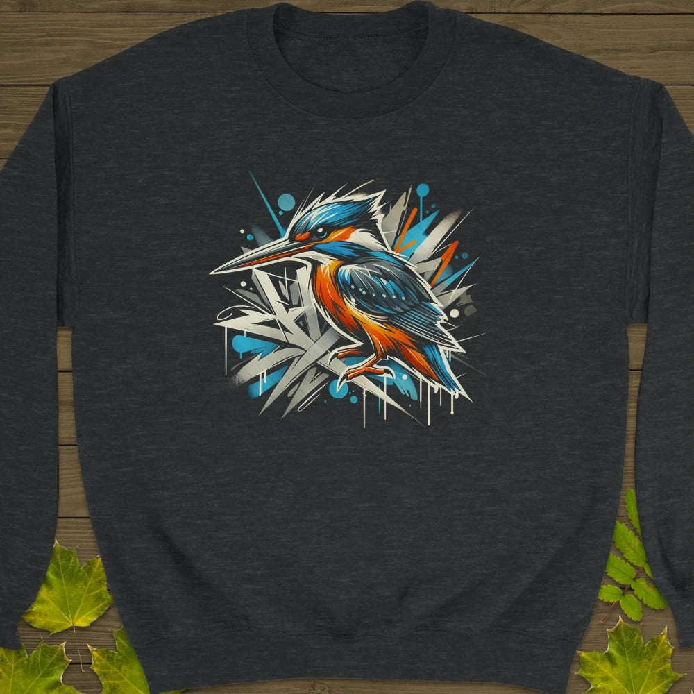 Urban Wildlife Kingfisher Crewneck Sweatshirt Dark Heather