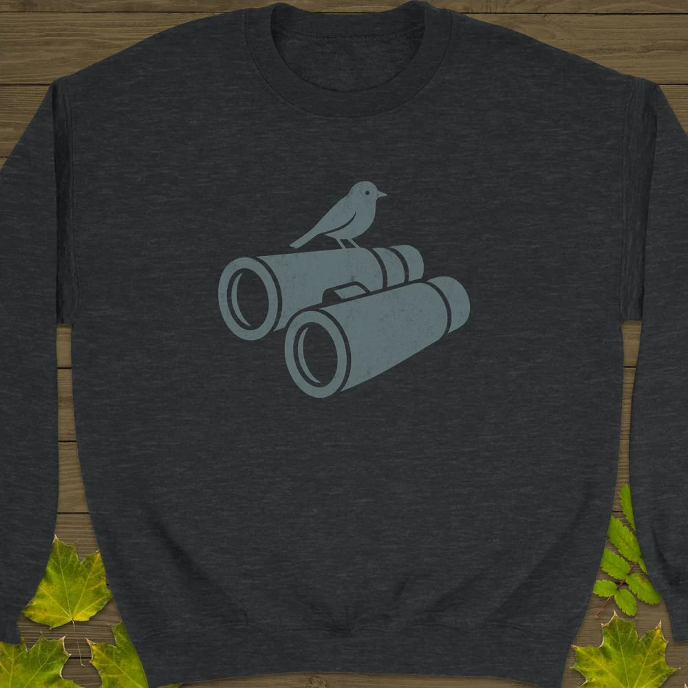 Bird on Bins Crewneck Sweatshirt Dark Heather