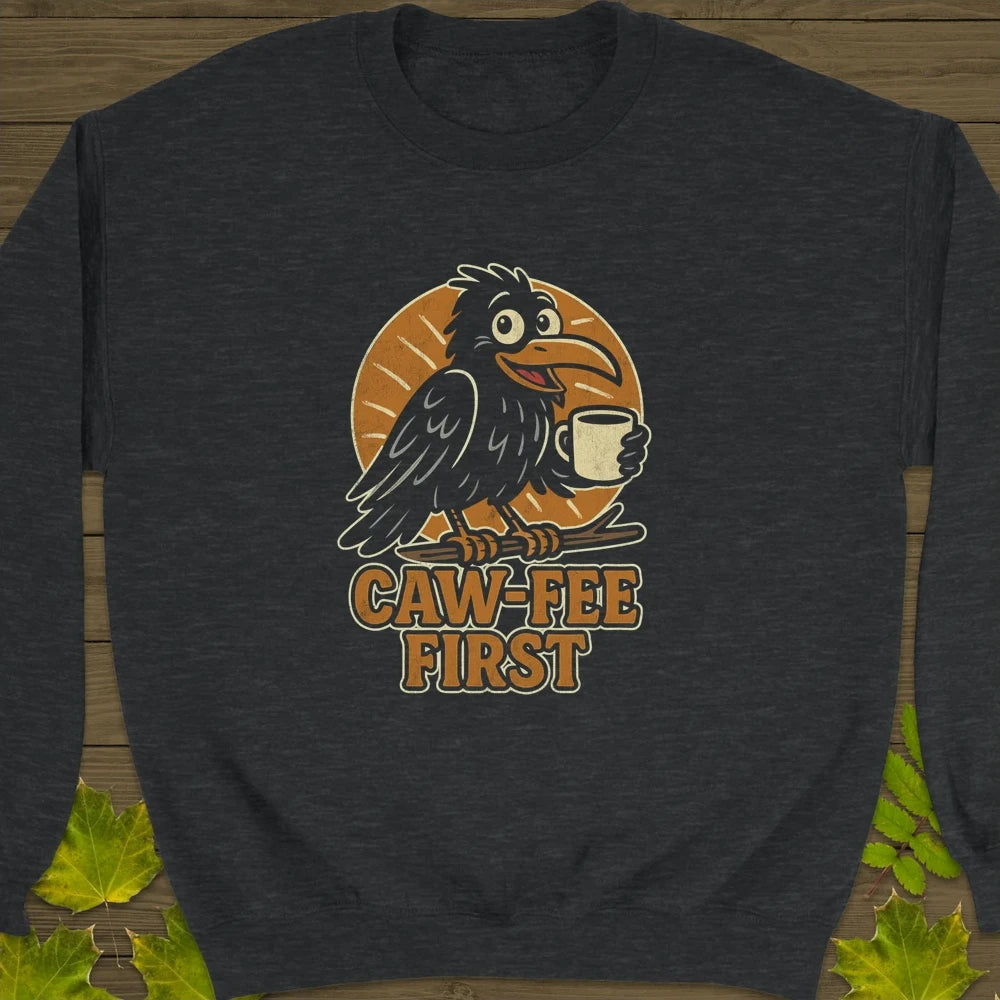 Caw-Fee First Crewneck Sweatshirt Dark Heather