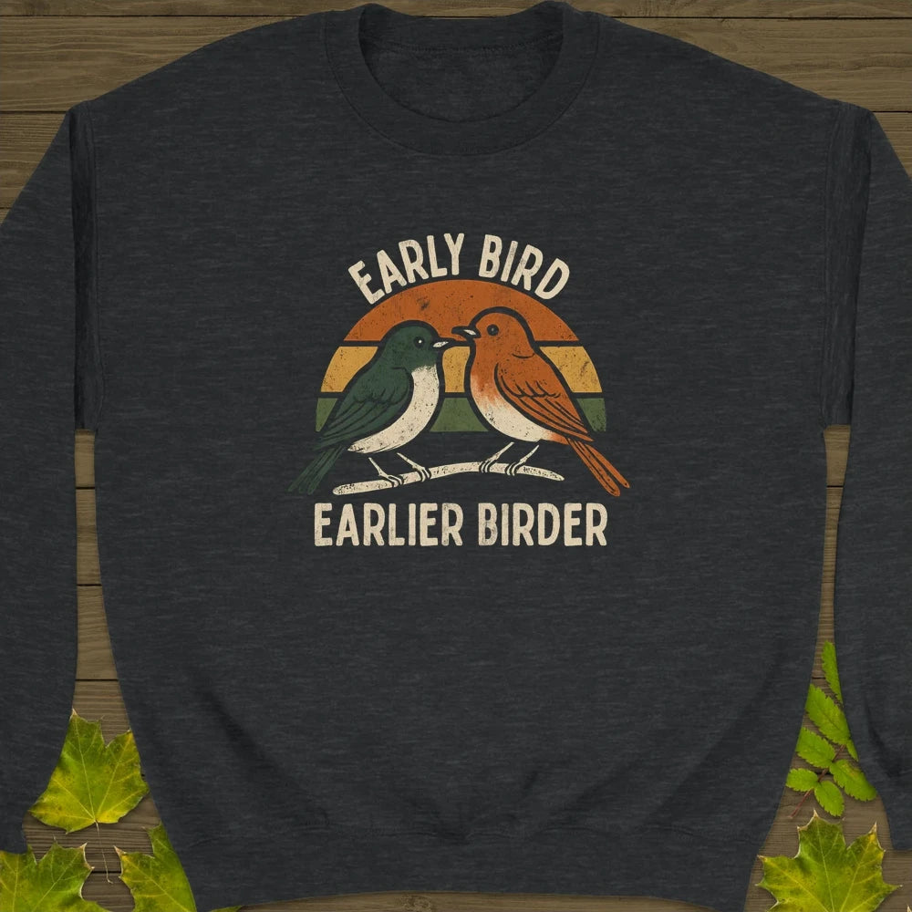 Earlier Birder Crewneck Sweatshirt Dark Heather