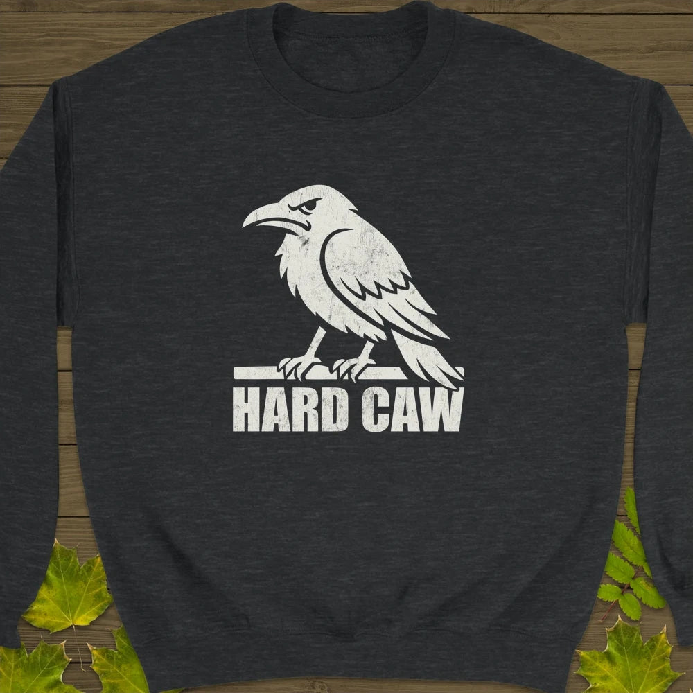 Hard Caw Crewneck Sweatshirt Dark Heather