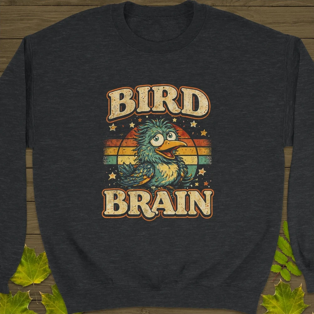 Bird Brain Crewneck Sweatshirt - Dark Heather