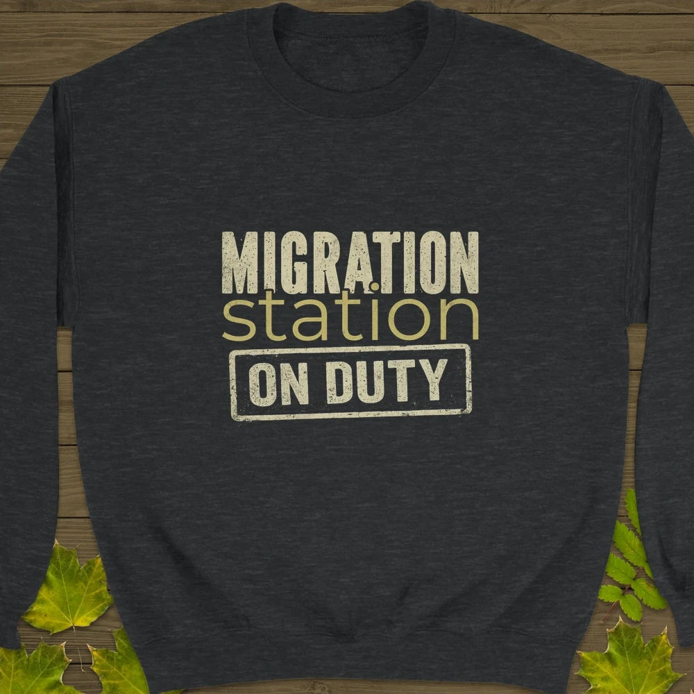 Migration Station Crewneck Sweatshirt Dark Heather