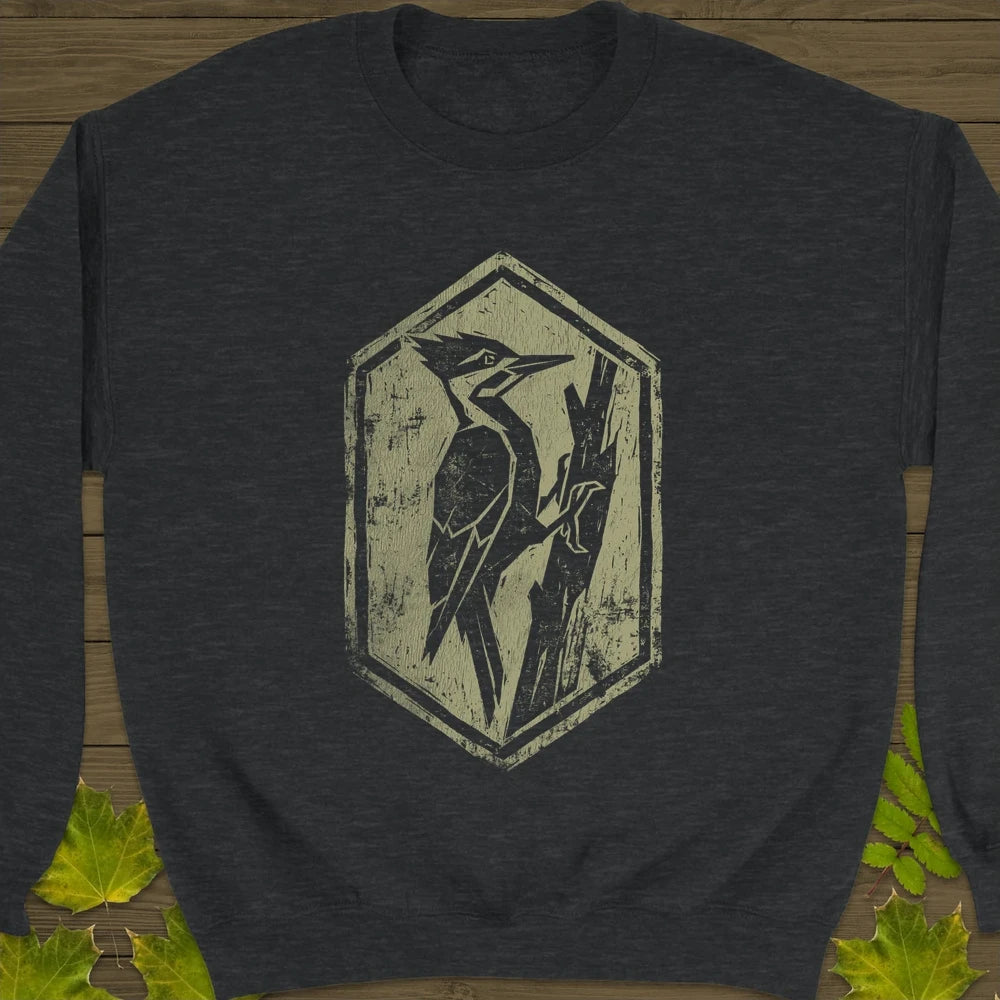 Woodpecker Silhouette Sweatshirt Dark Heather