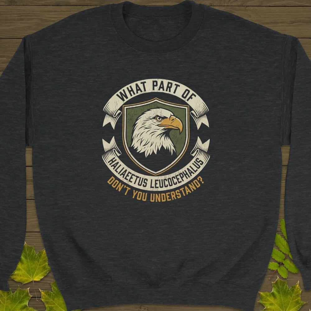 Nerdy Bald Eagle Sweatshirt Dark Heather