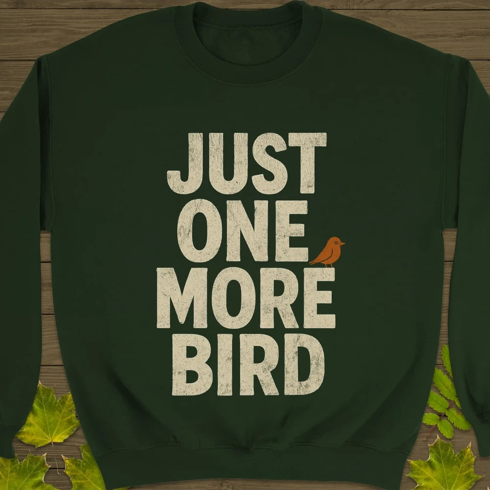 One More Bird Crewneck Sweatshirt Forest Green
