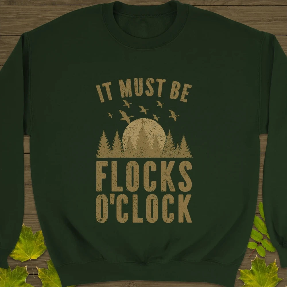 Flocks O'Clock Crewneck Sweatshirt Forest Green