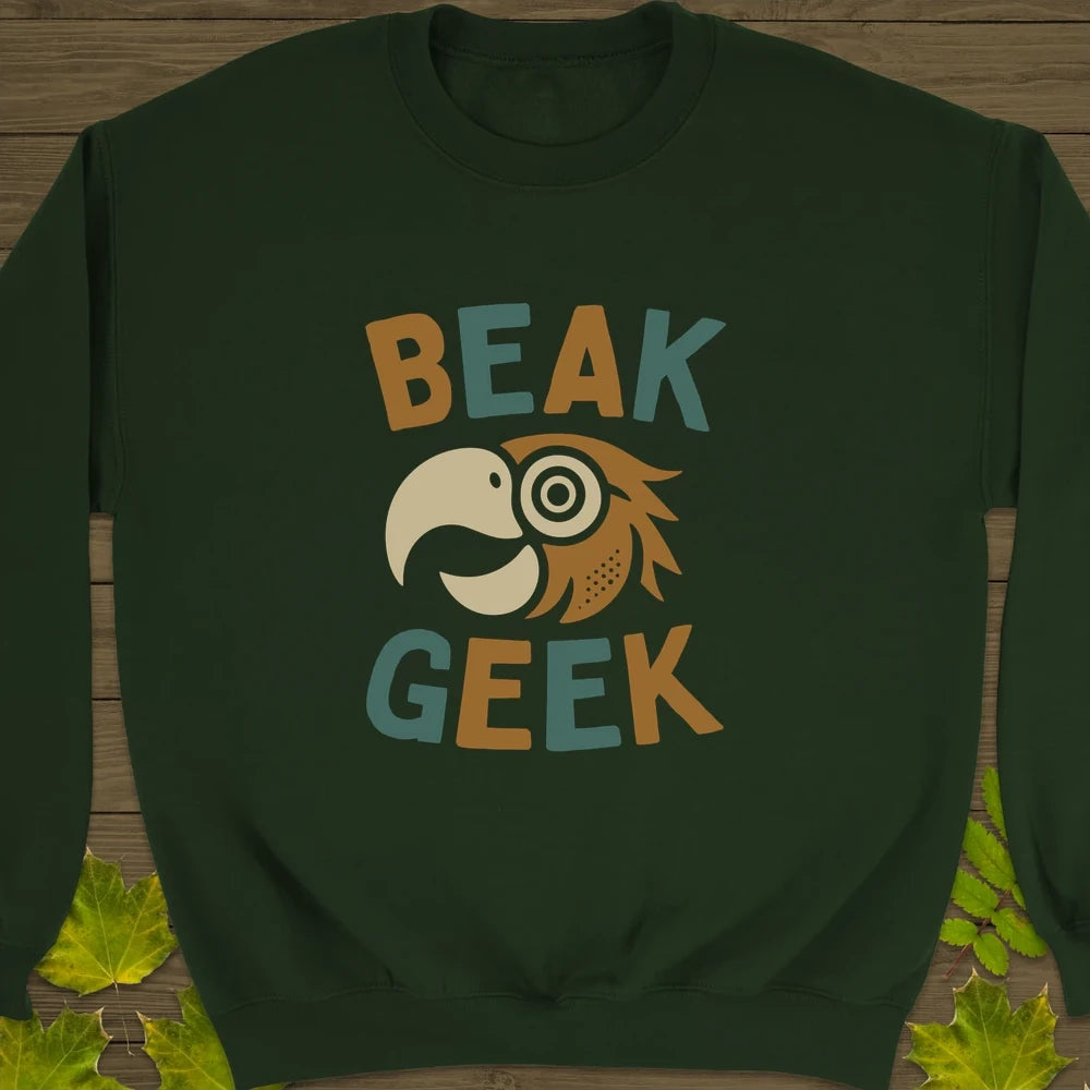Beak Geek Crewneck Sweatshirt Forest Green