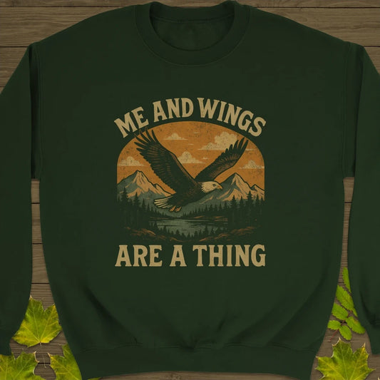 Me and Wings Sweatshirt in Forest Green