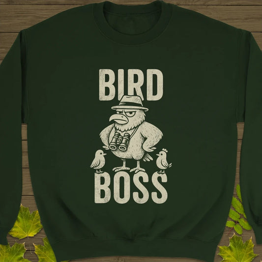 Bird Boss Crewneck Sweatshirt Forest Green