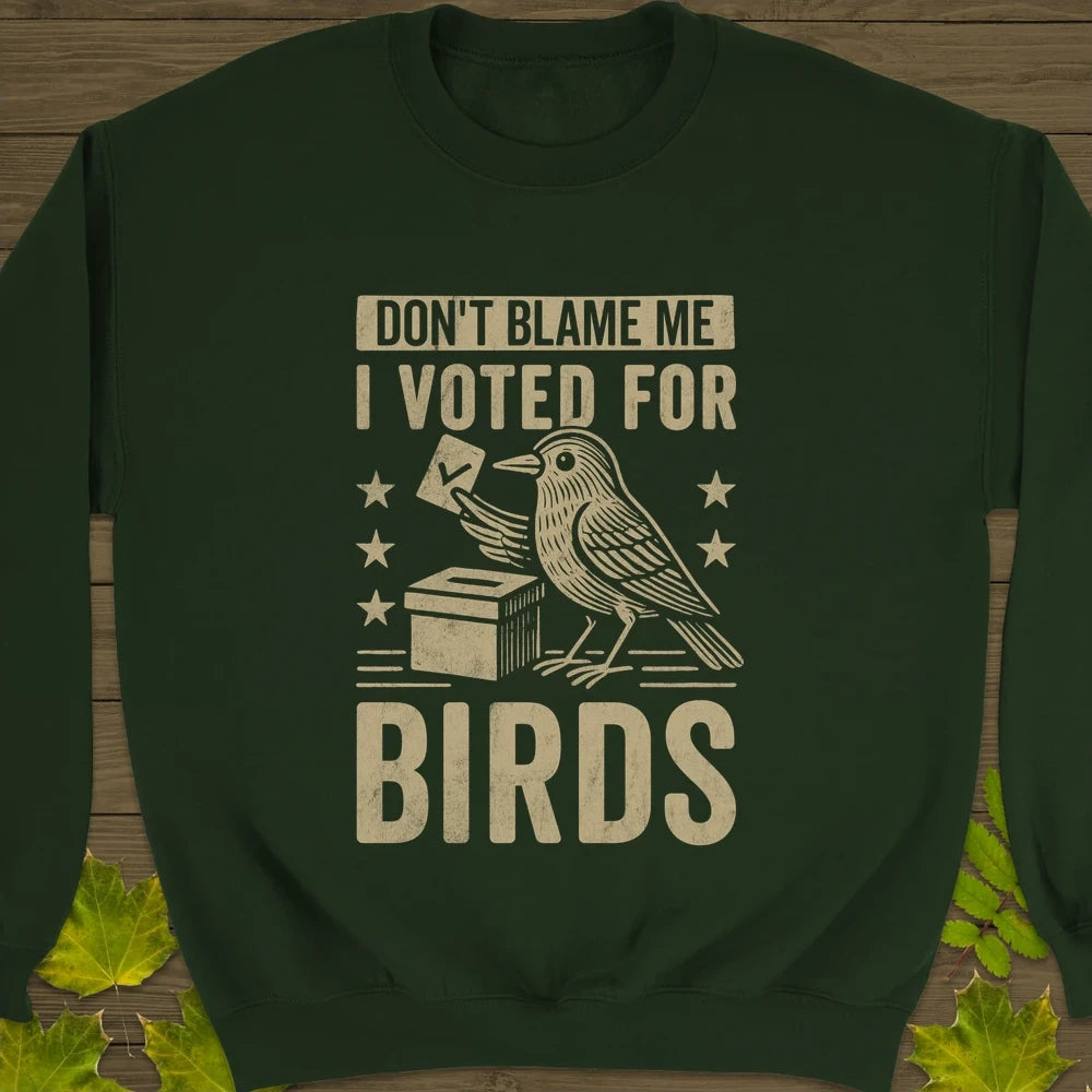 Voted For Birds Crewneck Sweatshirt Forest Green