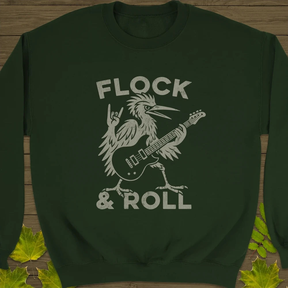 Flock & Roll Crewneck Sweatshirt Forest Green