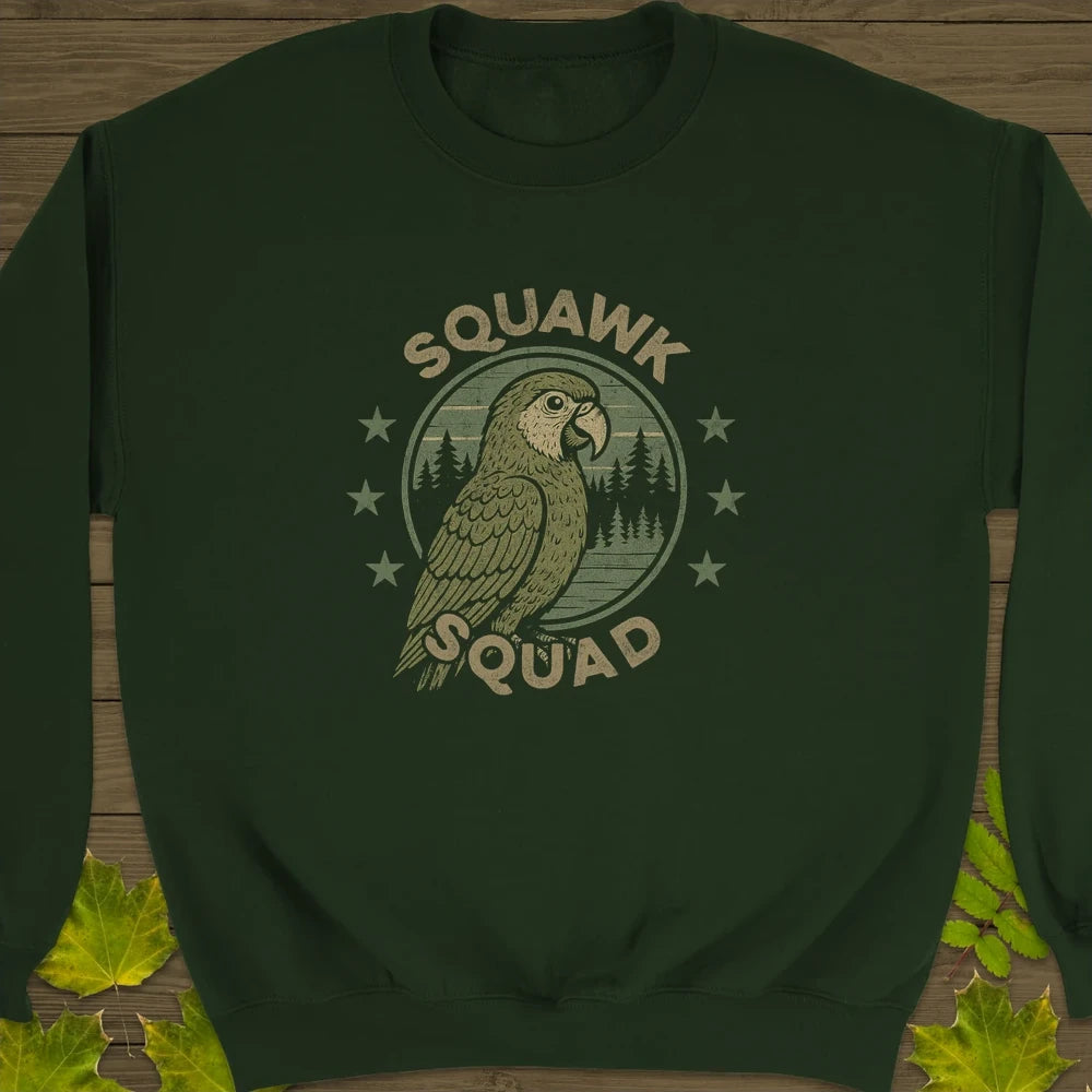 Squawk Squad Crewneck Sweatshirt Forest Green