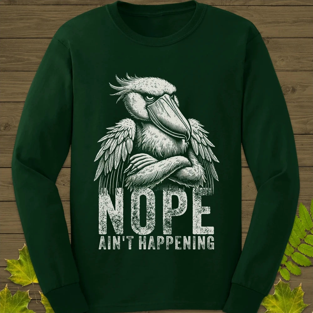 Nope Stork Long Sleeve Forest Green