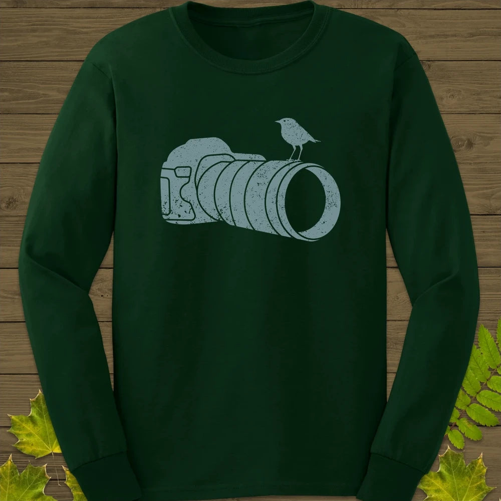 Retro Bird Photography Long Sleeve Forest Green