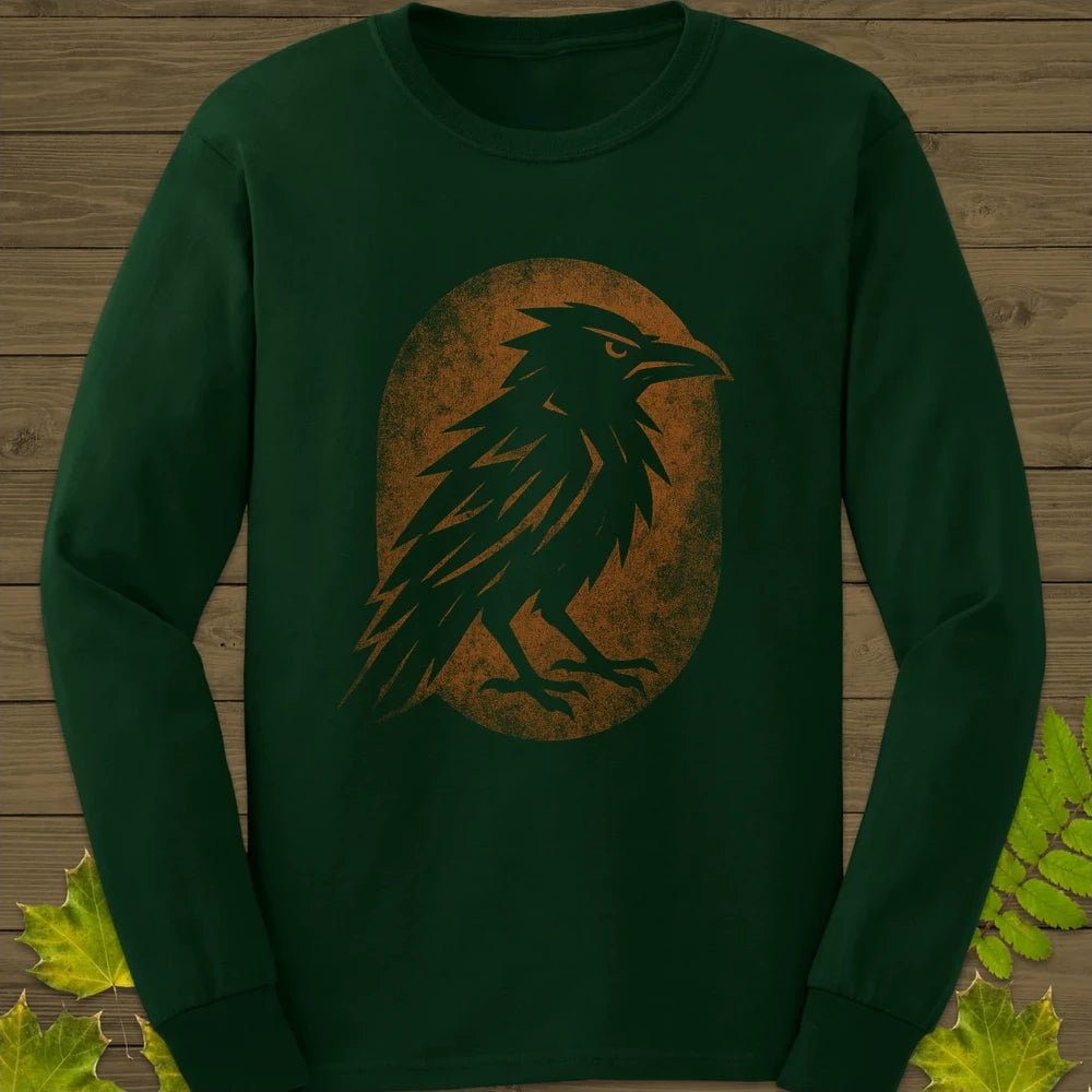 Raven Silhouette Long Sleeve Forest Green