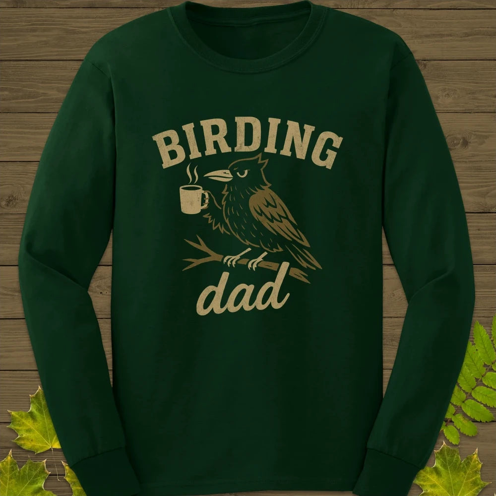 Birding Dad Long Sleeve Forest Green