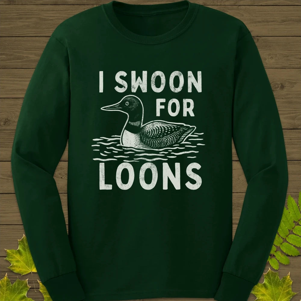 Swoon For Loons Long Sleeve Forest Green