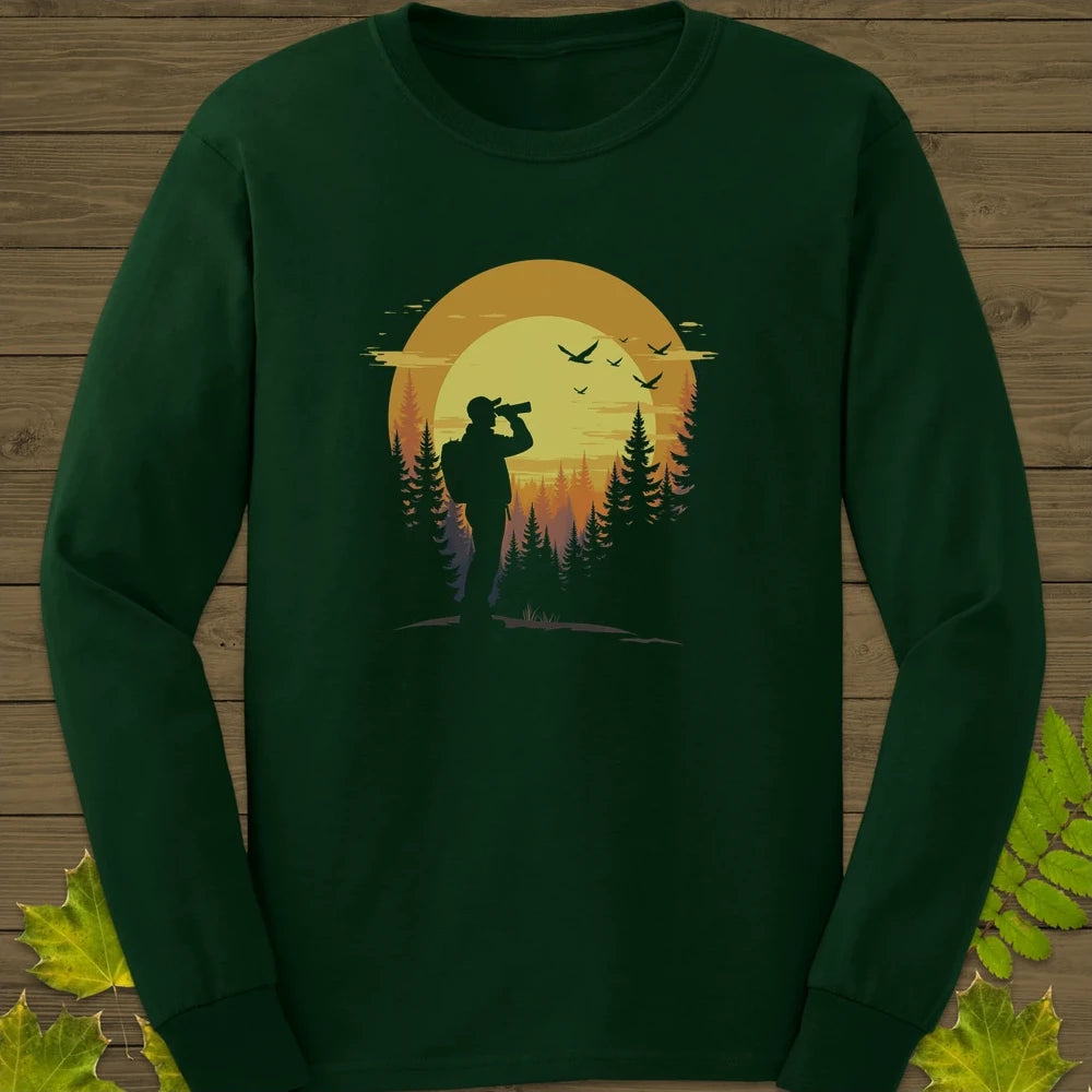 Birdwatcher’s Sunset Long Sleeve Forest Green