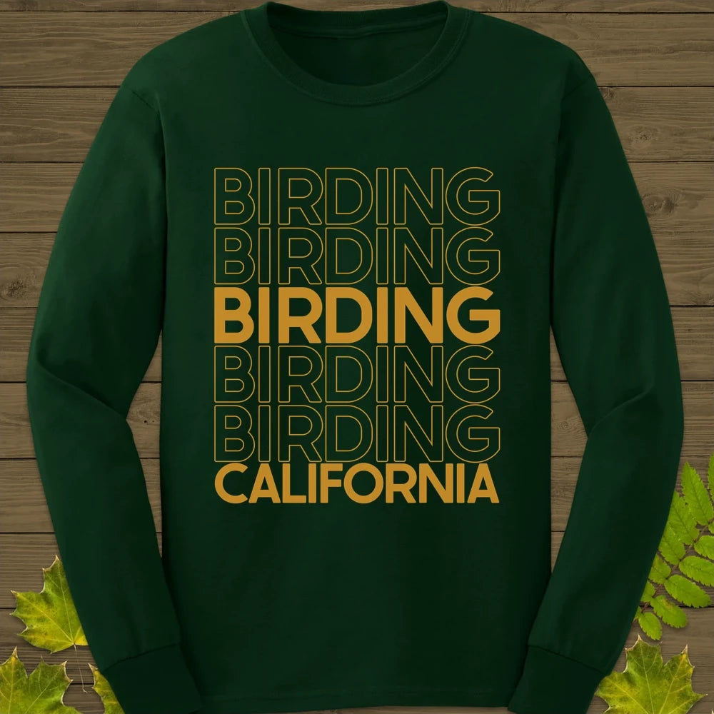 Birding California Long Sleeve Forest Green