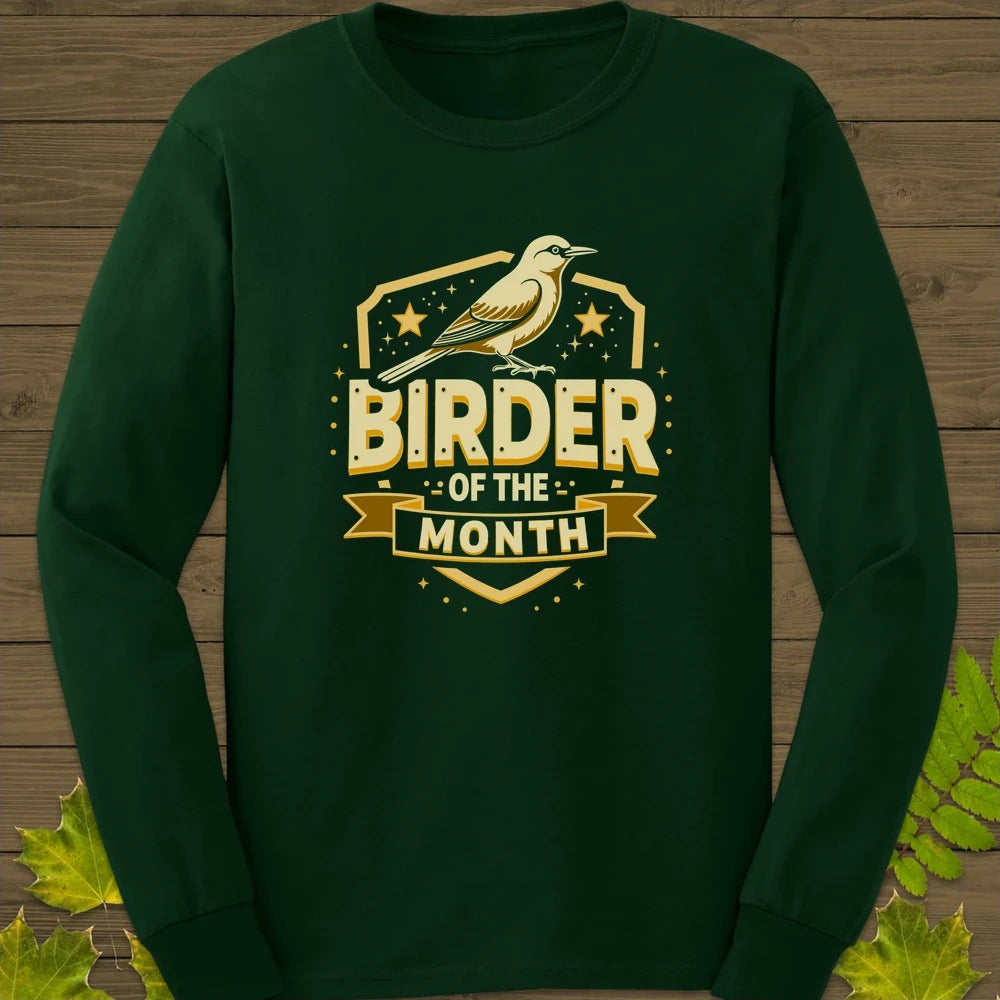 Birder Of The Month Long Sleeve Forest Green