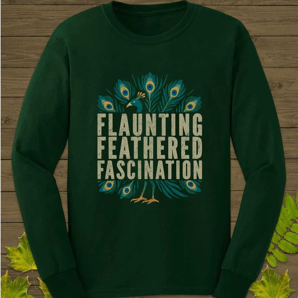 Feathered Fascination Long Sleeve Forest Green