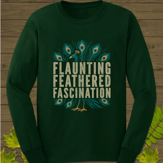 Feathered Fascination Long Sleeve Forest Green