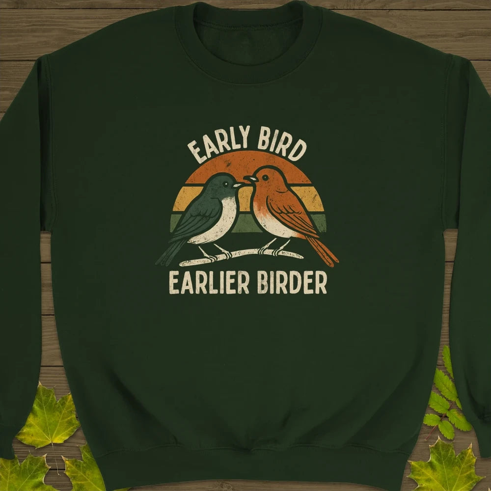 Earlier Birder Crewneck Sweatshirt Forest Green