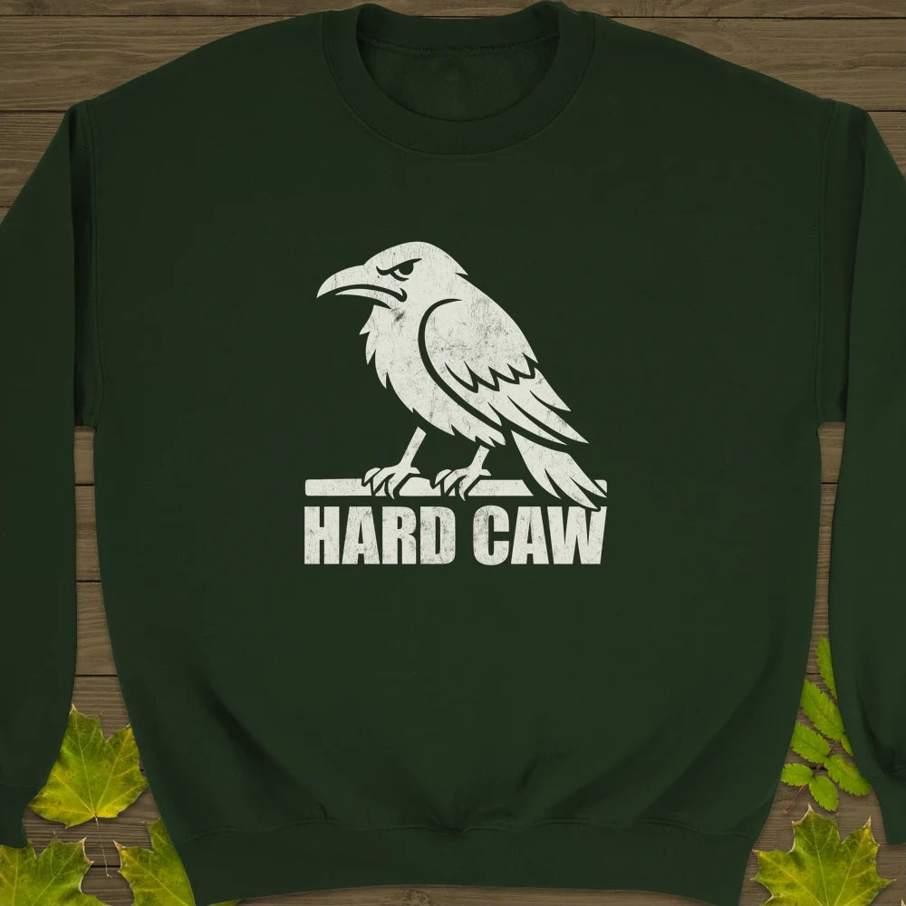 Hard Caw Crewneck Sweatshirt Forest Green